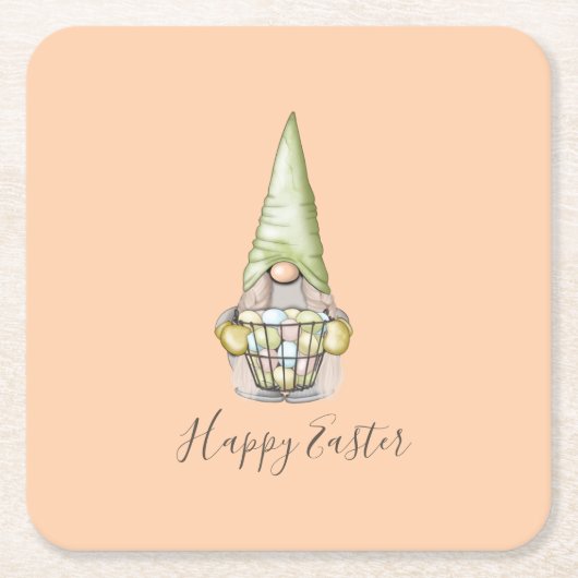 イースター格言と卵 スクエアペーパーコースター (正面)