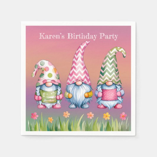 イースター格言の水彩の誕生日パーティー スタンダードカクテルナプキン (正面)