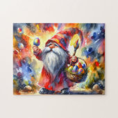 イースター格言カラフルが手に卵を持つ –  ジグソーパズル (横)