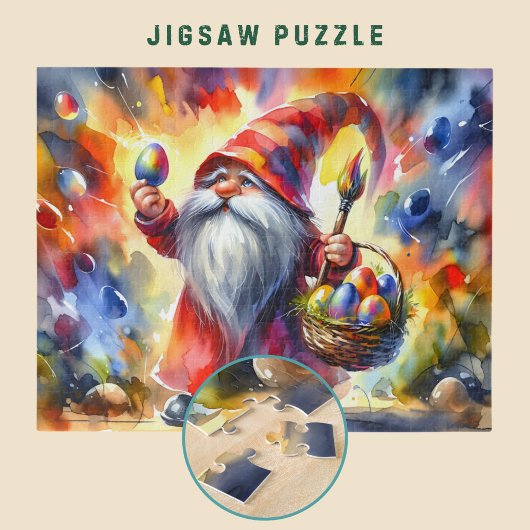 イースター格言カラフルが手に卵を持つ –  ジグソーパズル