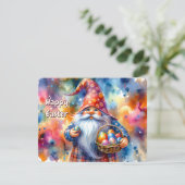 イースター格言カラフル保持卵とバスケット – シーズンカード (スタンド正面)