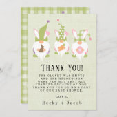 イースター格言グリーンベビーシャワーサンキューカード サンキューカード (正面/裏面)