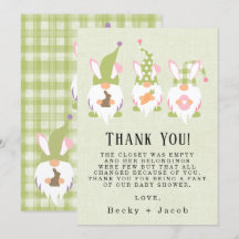 イースター格言グリーンベビーシャワーサンキューカード