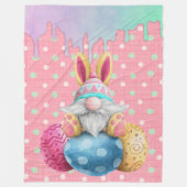 イースター格言水玉模様エッグスアイシングドリップス フリースブランケット (正面)