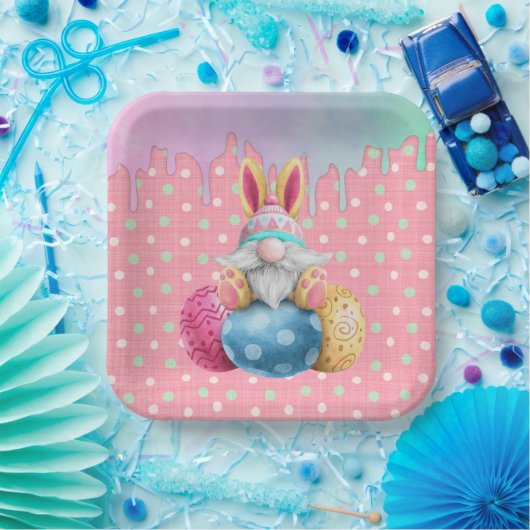 イースター格言水玉模様エッグスアイシングドリップス ペーパープレート (パーティー)