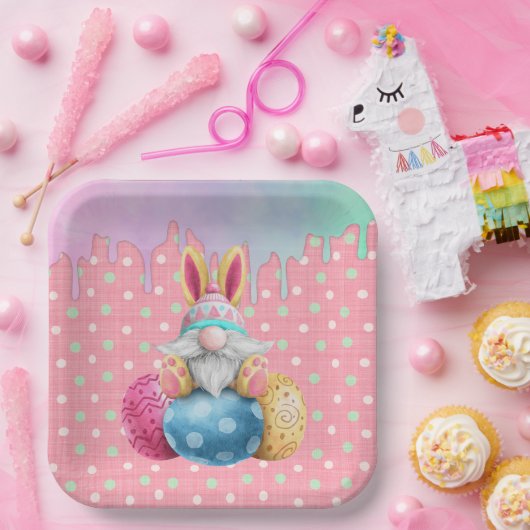 イースター格言水玉模様エッグスアイシングドリップス ペーパープレート (パーティー)