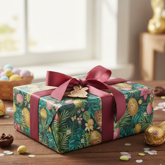 イースター熱帯春葉ビーチ ラッピングペーパー