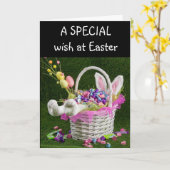 イースター特別 *娘* からのスペシャルなウサギ カード (黄色い花)