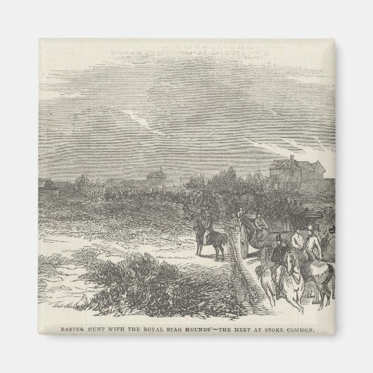 イースター狩りと王室のスタグハウンズ マグネット (正面)