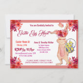 イースター狩りウォーターカラーバニーファミリーキッド招待状 ノートカード (正面)