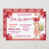 イースター狩りウォーターカラーバニーファミリーキッド招待状 ノートカード (正面/裏面)