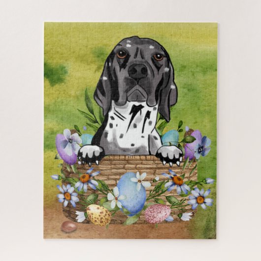 イースター狩りバスケットのアビシニアン砂テリア犬 ジグソーパズル (縦)