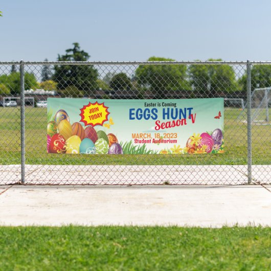 イースター狩り用エッグお祝いバナー 横断幕 (インサイチュ)