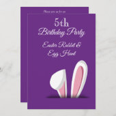 イースター狩り5誕生日 招待状 (正面/裏面)