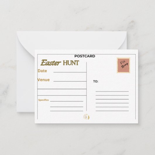 イースター狩り/パーティー招待状カード01 ノートカード (裏面)