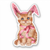 イースター猫ステッカー シール (正面)