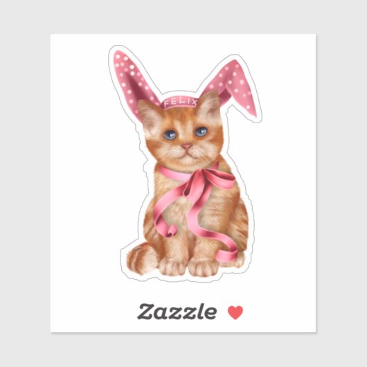 イースター猫ステッカー シール (シート)