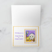 イースター猫及びひよこの挨拶状 シーズンカード (内部)