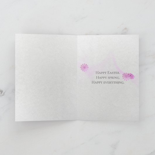 イースター用の灰色のアンゴラウサギ カード (内部)