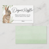 イースター男女兼用バニーおむつラッフルカード エンクロージャーカード (正面/裏面)