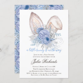 イースター男女兼用バニーのベビーシャワー 招待状