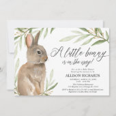イースター男女兼用バニーの緑の赤ちゃんシャワー 招待状 (正面)