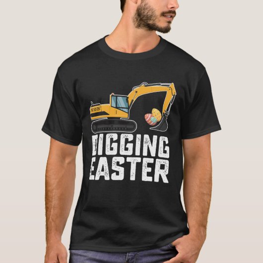 イースター発掘機の卵狩りが楽しい Tシャツ (正面)