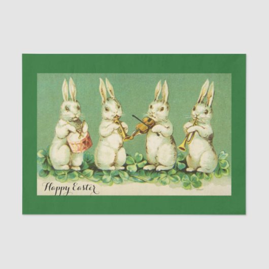 イースター白うさぎオーケストラうさぎをつくる音楽 薄葉紙 (正面)