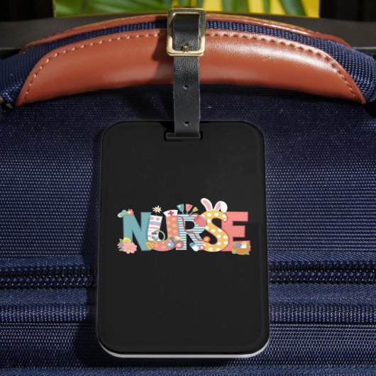 イースター看護婦 ステethoscope うさぎ 卵 ラゲッジタグ (正面インサイチュ2)