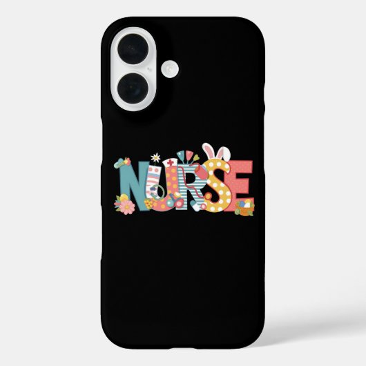 イースター看護師 ステethoscope うさぎ 卵 Case-Mate iPhoneケース (裏面)