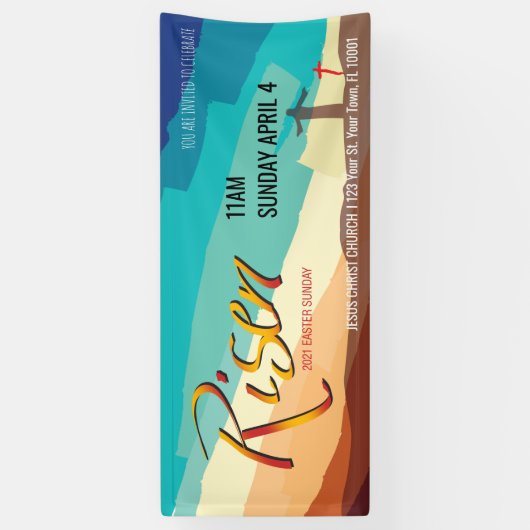 イースター礼拝サービス2021バナー 横断幕 (縦)