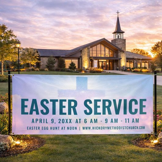 イースター礼拝時間バナー(教会用) 横断幕