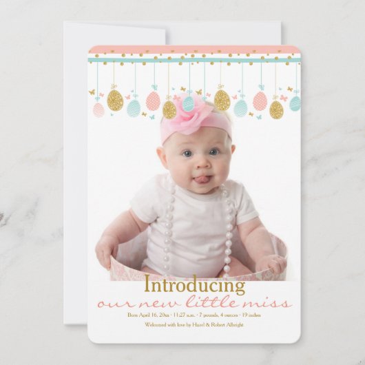 イースター移動式写真の誕生の発表 シーズンカード (正面)