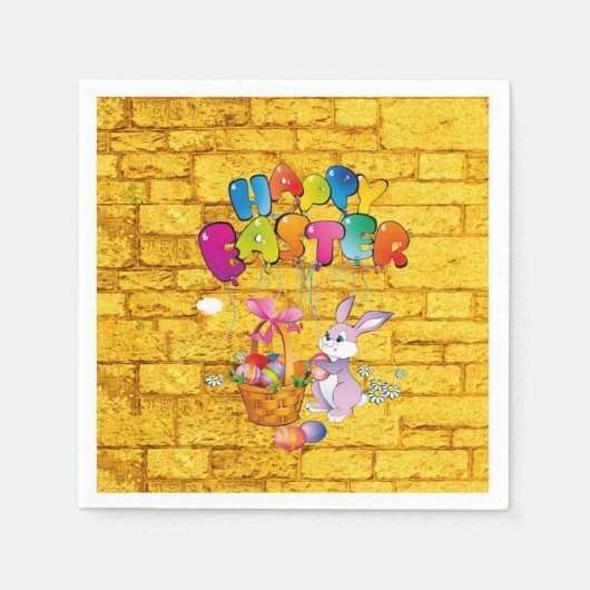 イースター紙ナプキンス スタンダードカクテルナプキン (正面)