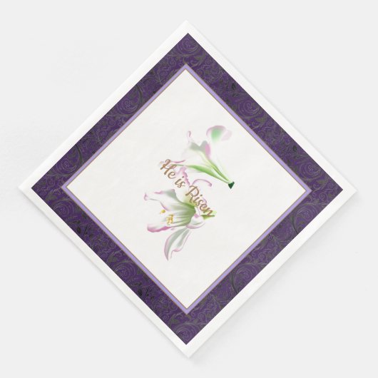 イースター紙ナプキン彼はイースターユリを復活している (コーナー)