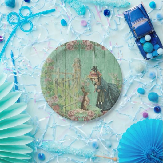 イースター紙プレートの古い美しい写真 ペーパープレート (パーティー)