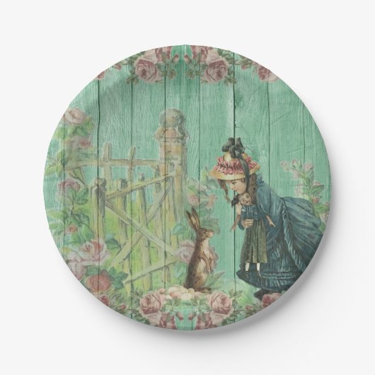 イースター紙プレートの古い美しい写真 ペーパープレート (正面)