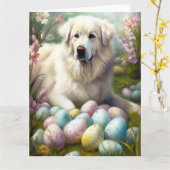 イースター素晴らしエッグ付きピレネー カード (黄色い花)