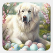 イースター素晴らしエッグ付きピレネー スクエアシール (正面)