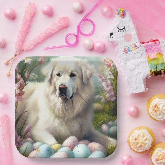 イースター素晴らしエッグ付きピレネー ペーパープレート (パーティー)