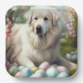 イースター素晴らしエッグ付きピレネー ペーパープレート (正面)