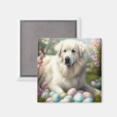 イースター素晴らしエッグ付きピレネー マグネット (正面/裏面)