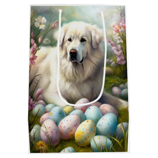 イースター素晴らしエッグ付きピレネー ミディアムペーパーバッグ (裏面)