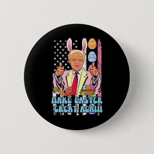 イースター素晴らし再びおもしろいトランプ復活祭ダニーEa 缶バッジ (正面)