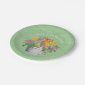 イースター素朴エッグフローラバスケット(緑) ペーパープレート (アングル)