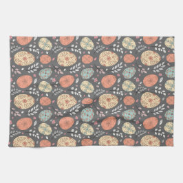 イースター素朴キッチンタオル – ダークパステルエッグ キッチンタオル