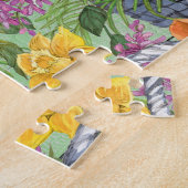 イースター素朴バスケット卵フローラファミリー名 ジグソーパズル (側面)