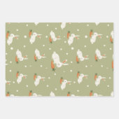 イースター素朴バニー暖かい春セット3 ラッピングペーパーシート (正面)