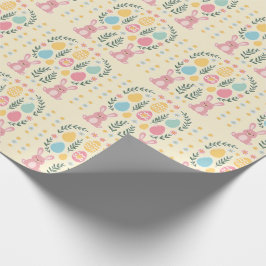 イースター素朴バニー&ローレルリースラッピング紙 ラッピングペーパー