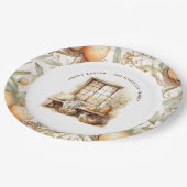 イースター素朴ベージュパーソナライズされたファミリー名 ペーパープレート (アングル)